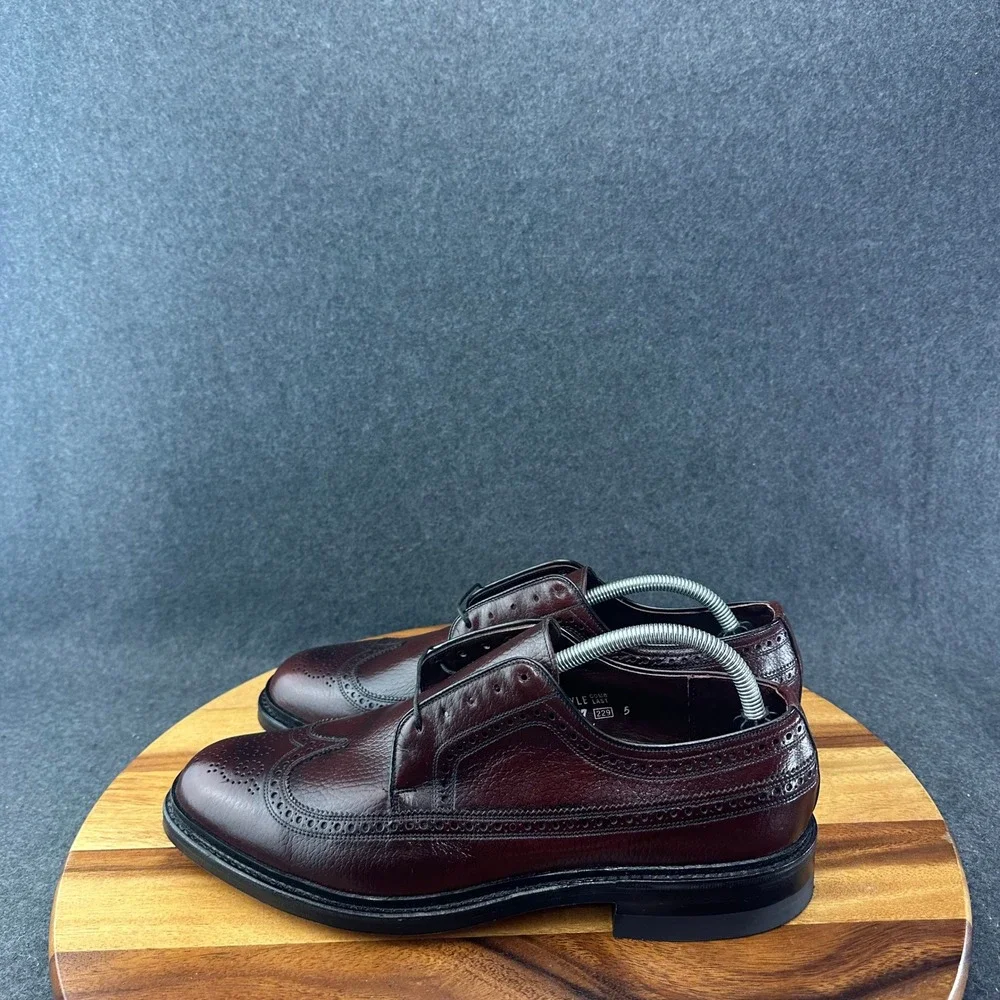 Sears Vtg NOS Easy Flex Mens Brogue Wingtip Shoes Burgundy Made In USA Sz 11D